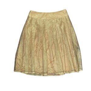 Kay Unger Vintage Gold Metallic Skirt Size 8